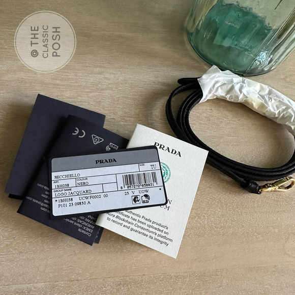 NEW Prada Jacquard Logo Bucket Black Canvas Tote Crossbody Bag - Picture 11 of 11